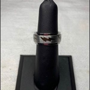 Stainless Steel Lightning Bolt Spinner Ring